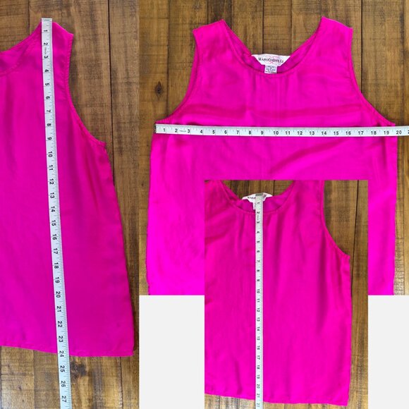 Marguerite Li 100% Silk Fuchsia Tank Top - Size M - Picture 4 of 6